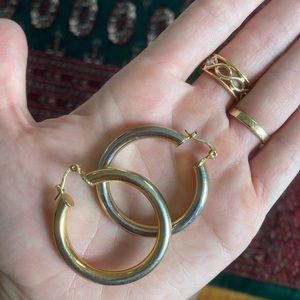 Anthropologie gold plated chunky hoops